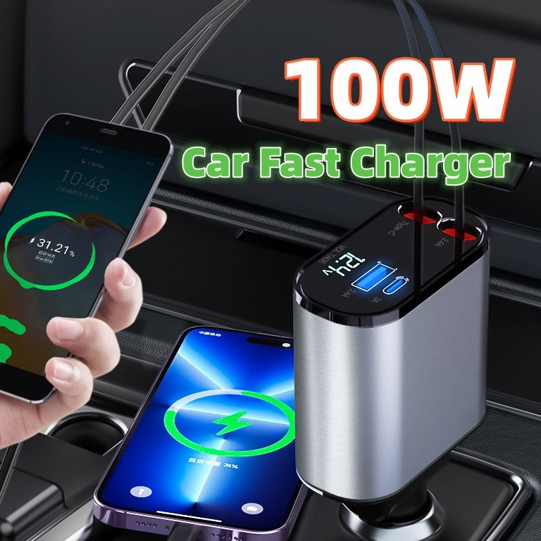100W Super Fast  Metal Car Charger